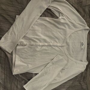 Hollister White Long Sleeve Top XS